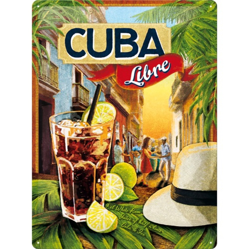 Placa metalica - Cuba Libre - 30x40 cm